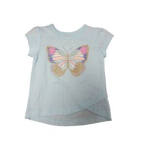 Carters Infant Butterfly Graphic Light Blue Short Sleeve T-Shirt 9M Cotton Blend